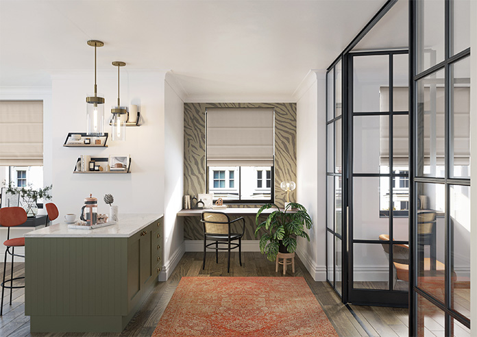 Roslin (Blackout), Griege - Twist&Fit Roman Blind - Image 8